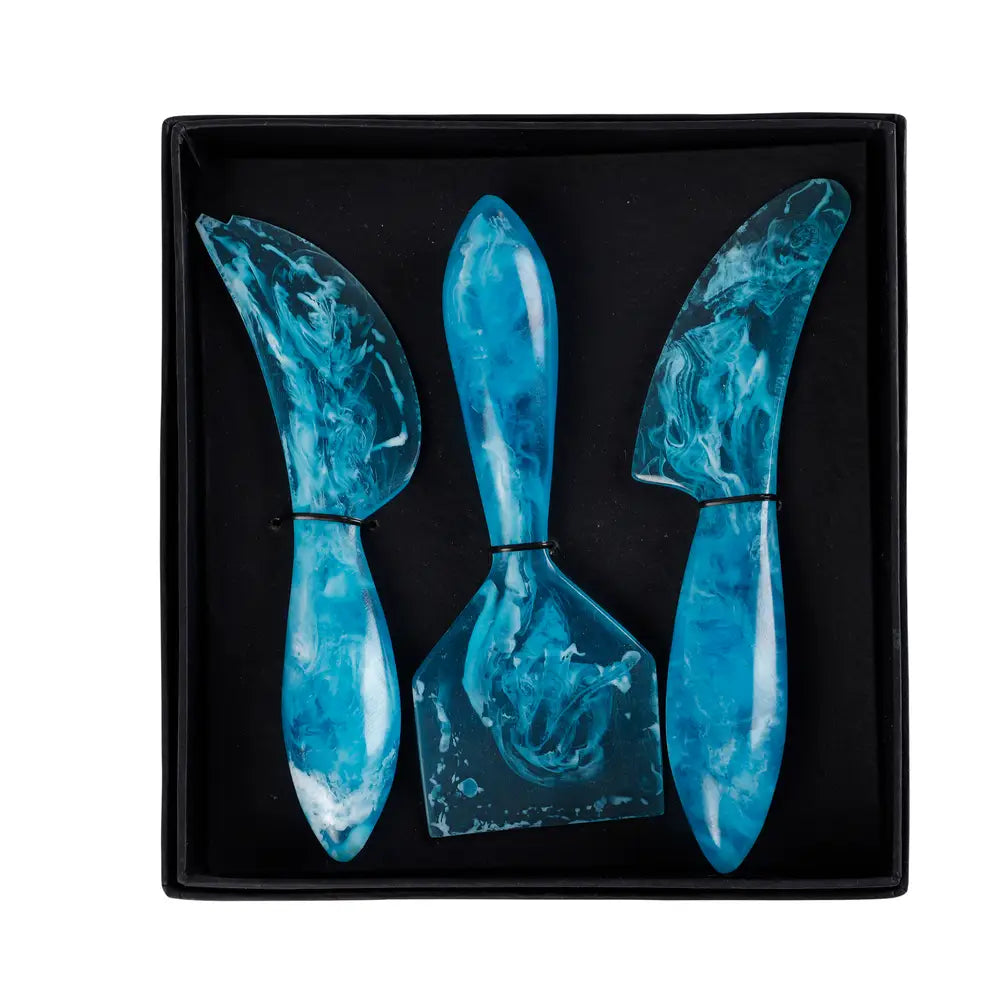 Resin Cheese Knife, blue (Set of 3) - 6 Inches