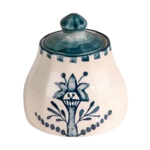 Montane Handpainted Ceramic Sugar Pot - 7x7x10 Inches