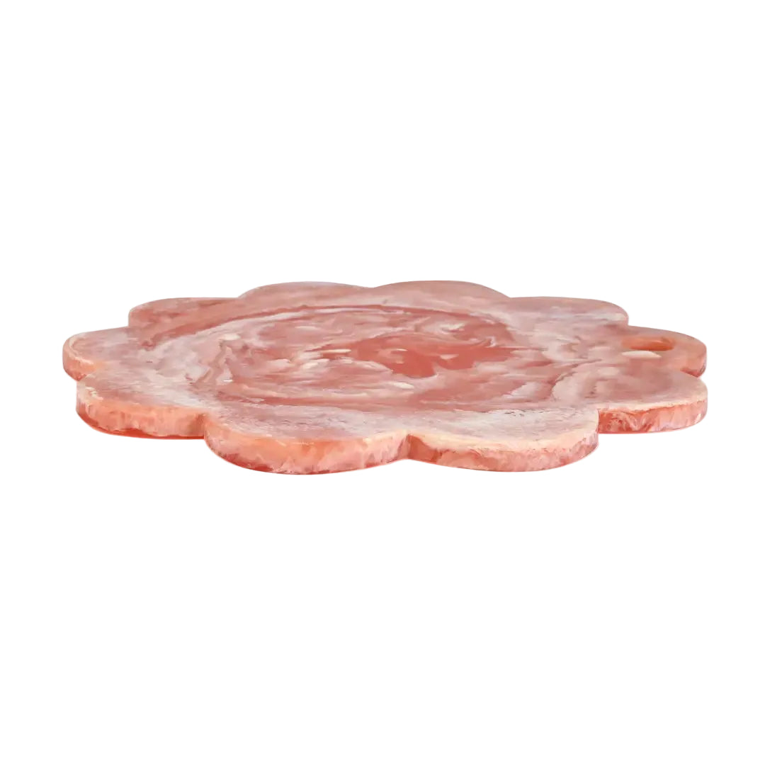 Scallop Resin Cheese Charcuterie Board,Pink - 12 Inches