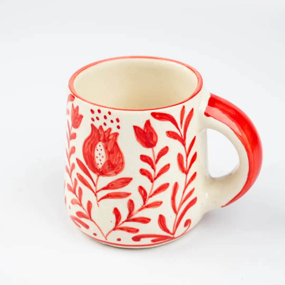 Red Anaar Coffee Mug- , 3.5 X 3 Inches (Set of 2)