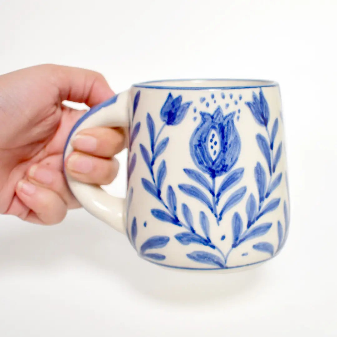 Blue Anaar Ceramic Breakfast Set Bowl Mug Plate 3 Piece Handmade - Casa Amarosa