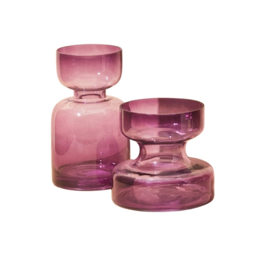 Slate Pink Handblown Glass vase Tall-4.72 x 4.72 x 7.87 Inch
