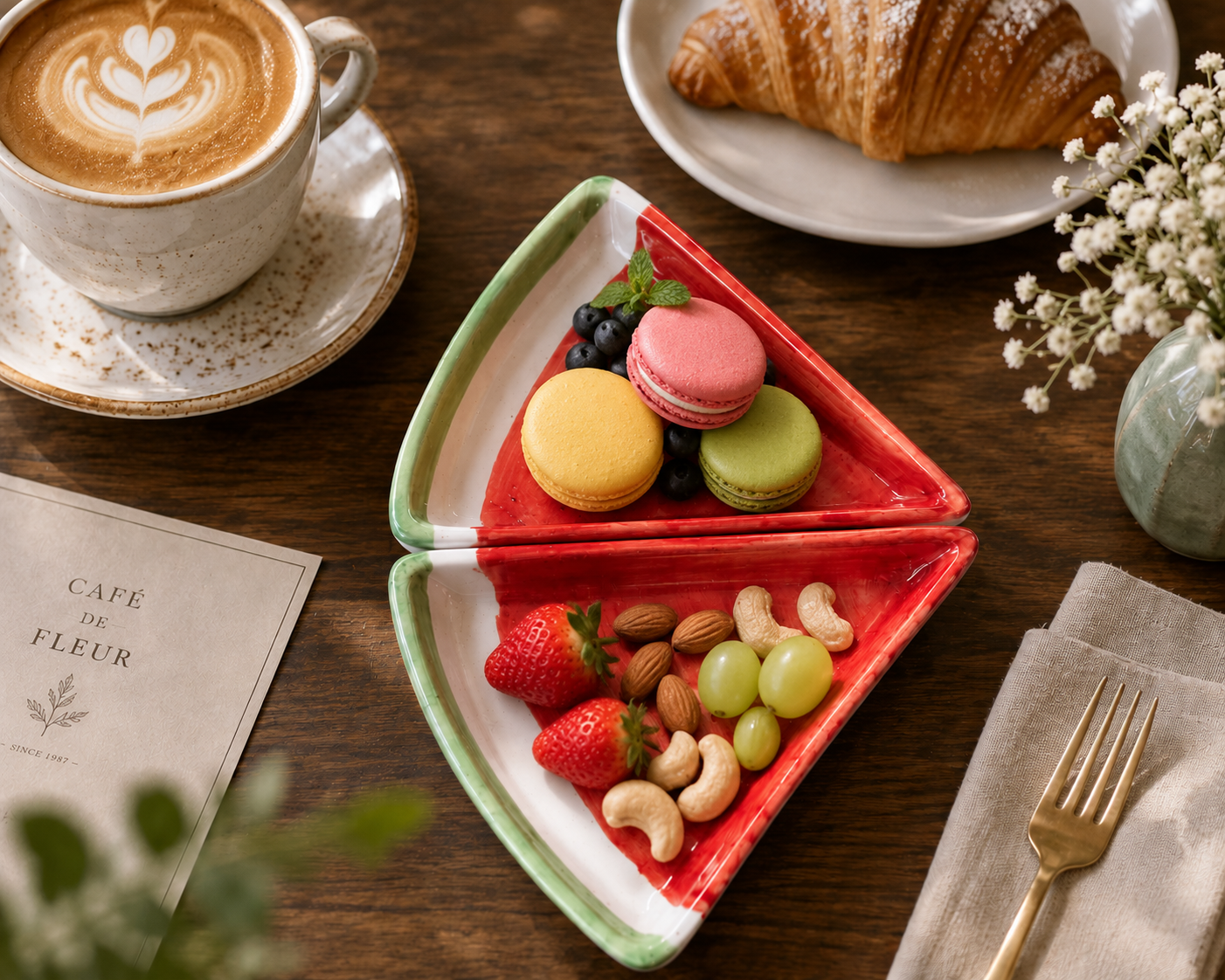 Watermelon Snack Plates, Set of 2
