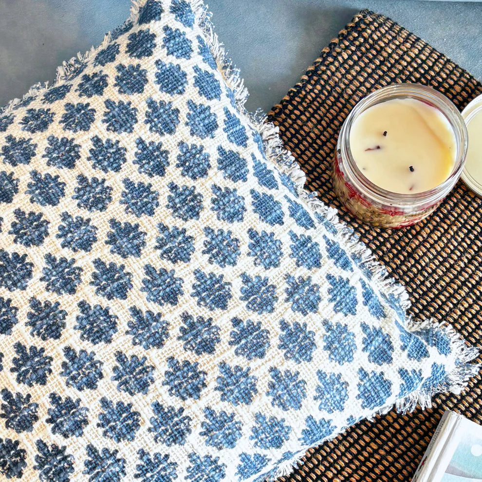Indigo Mirage Cushion Cover - 16 x 16 Inches