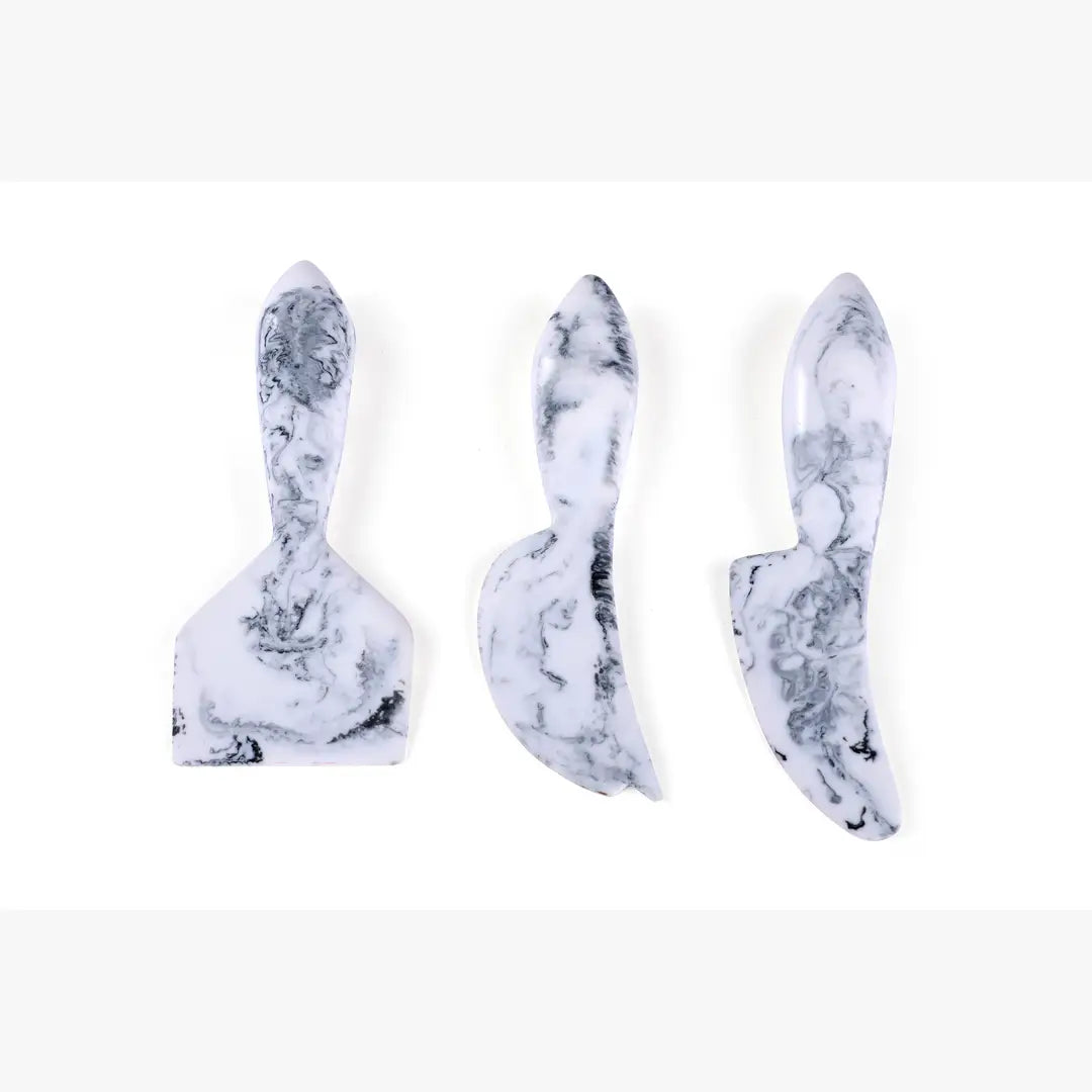 Resin Cheese Knife, Black & White (Set of 3) - 6 Inches