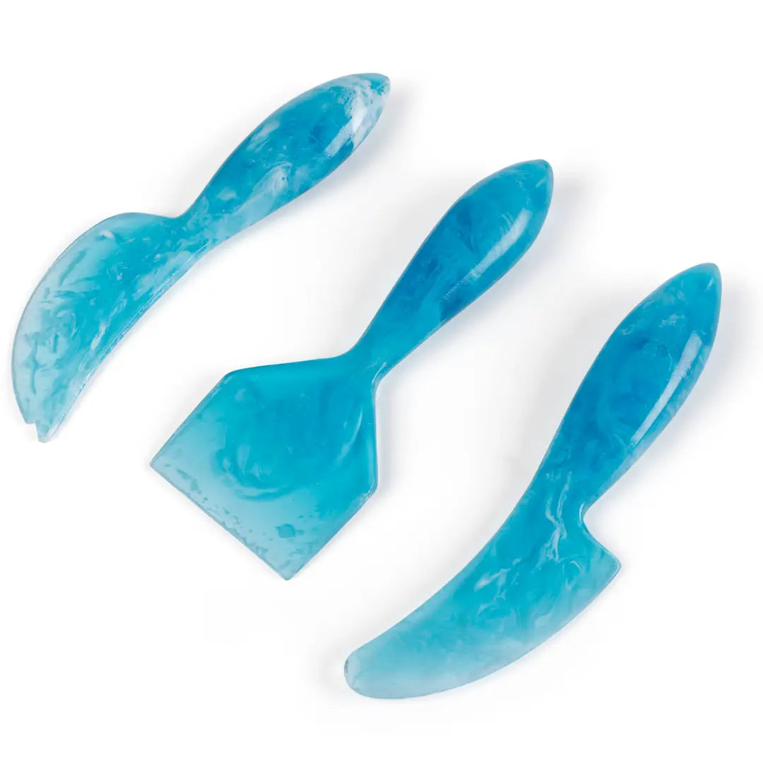 Resin Cheese Knife, blue (Set of 3) - 6 Inches