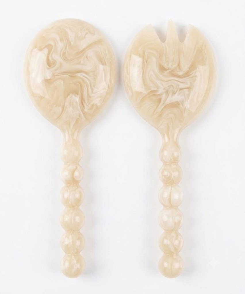 Vanilla Resin Salad Server, Set of 2