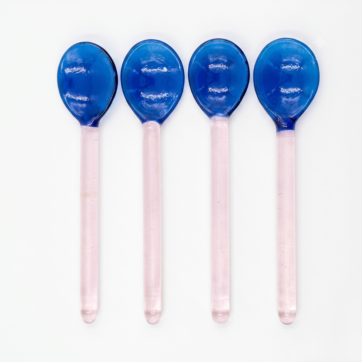 Blue Pink Glass Spoon | Borosilicate Glass | Set of 4