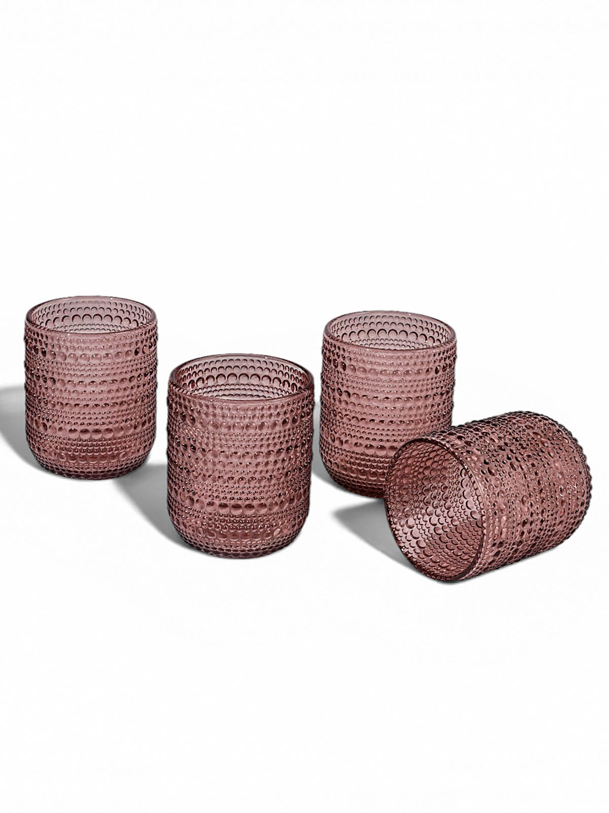 Mist Dusty Rose Drinking Glass | Handcrafted Glass | Set of 4