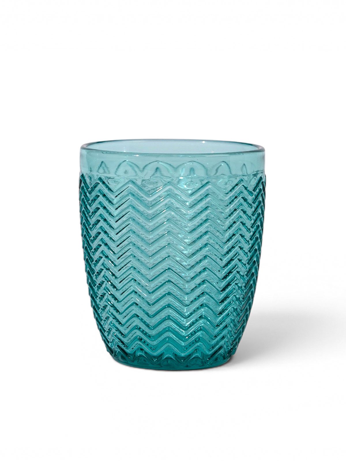 Chevron Glass Drinking Glass | Handcrafted | Set of 4