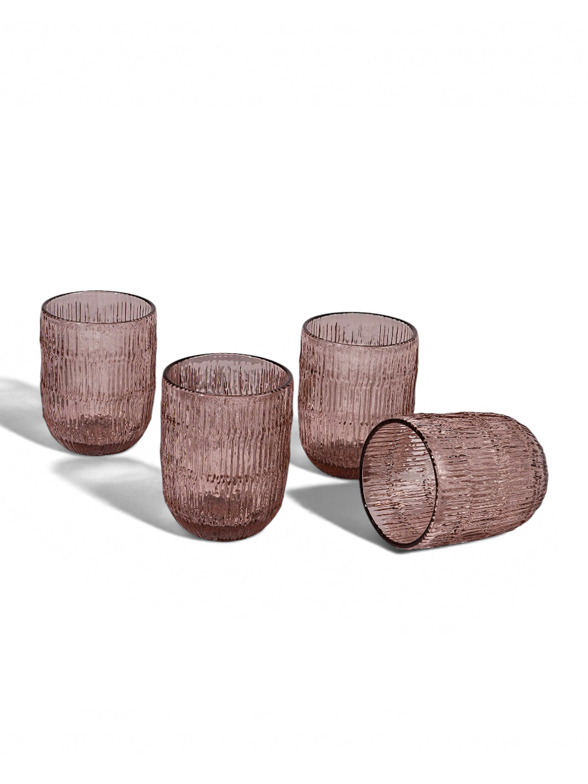 Textured Drinking Glass | Handcrafted | Set of 4