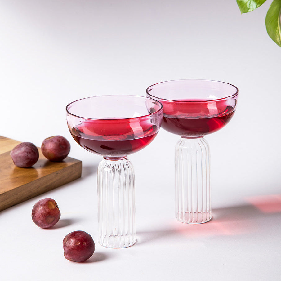 Handcrafted Cocktail Glass, 4 x 5.5 Inches – Set of 4
