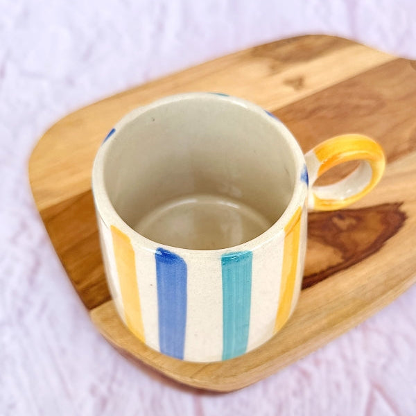 Ceramic Bright Striped Coffee Mug- 450ml (SET OF 4)