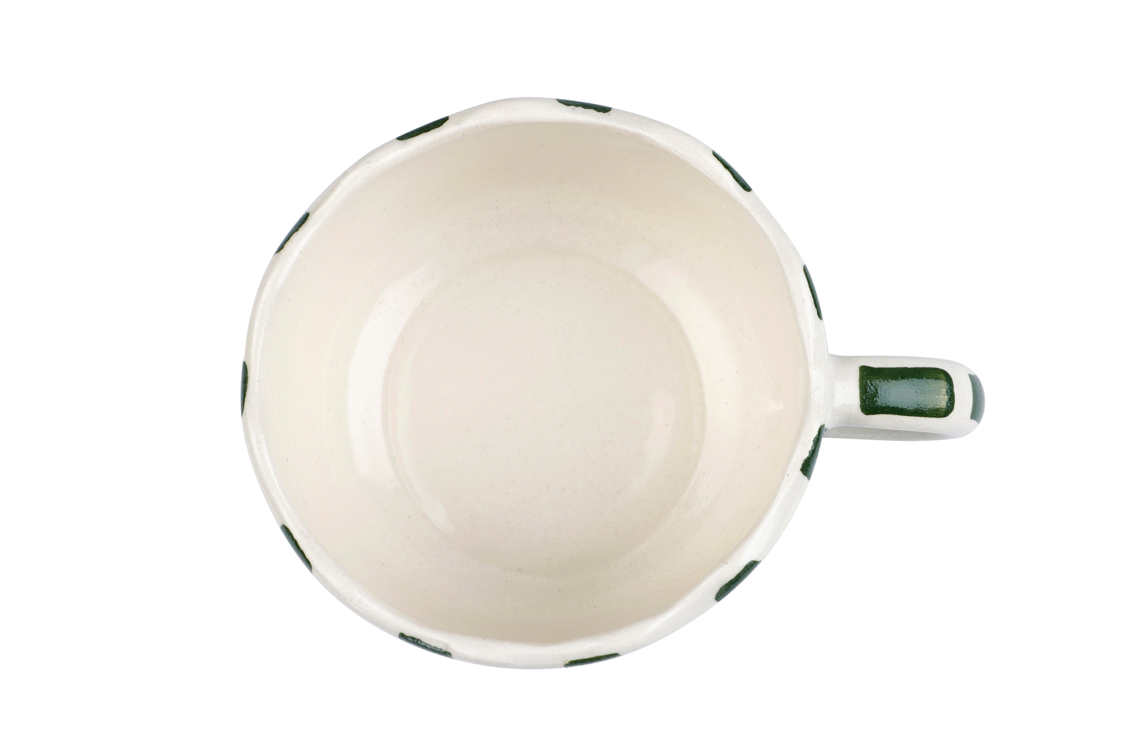 Ceramic wavy Green Coffee Cup , 2.9 x 3.9 Inches (SET OF 2)