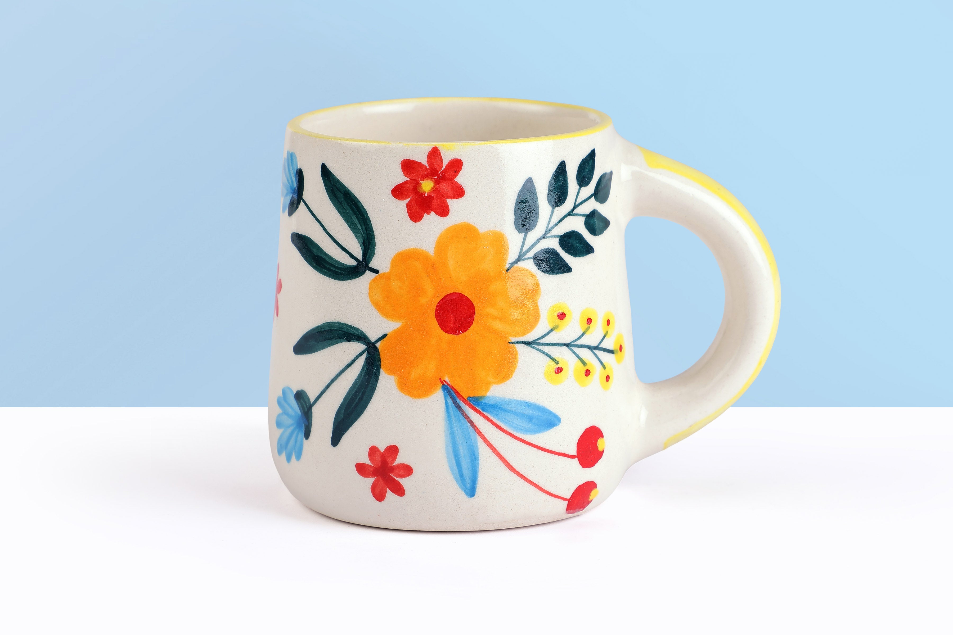 Floral Extravaganza Coffee Mug- Multi , 3.5 X 2.5 Inches (Set of 4)