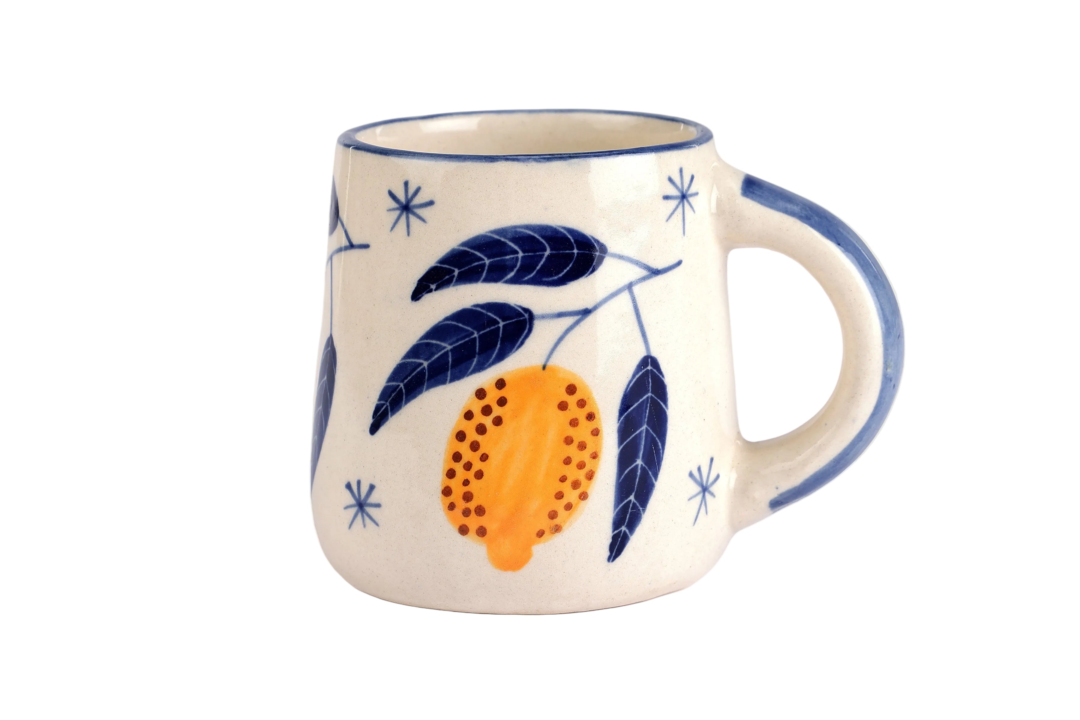 Lemon Coffee Mug- Yellow , 3.5 X 3 Inches (set of 2)