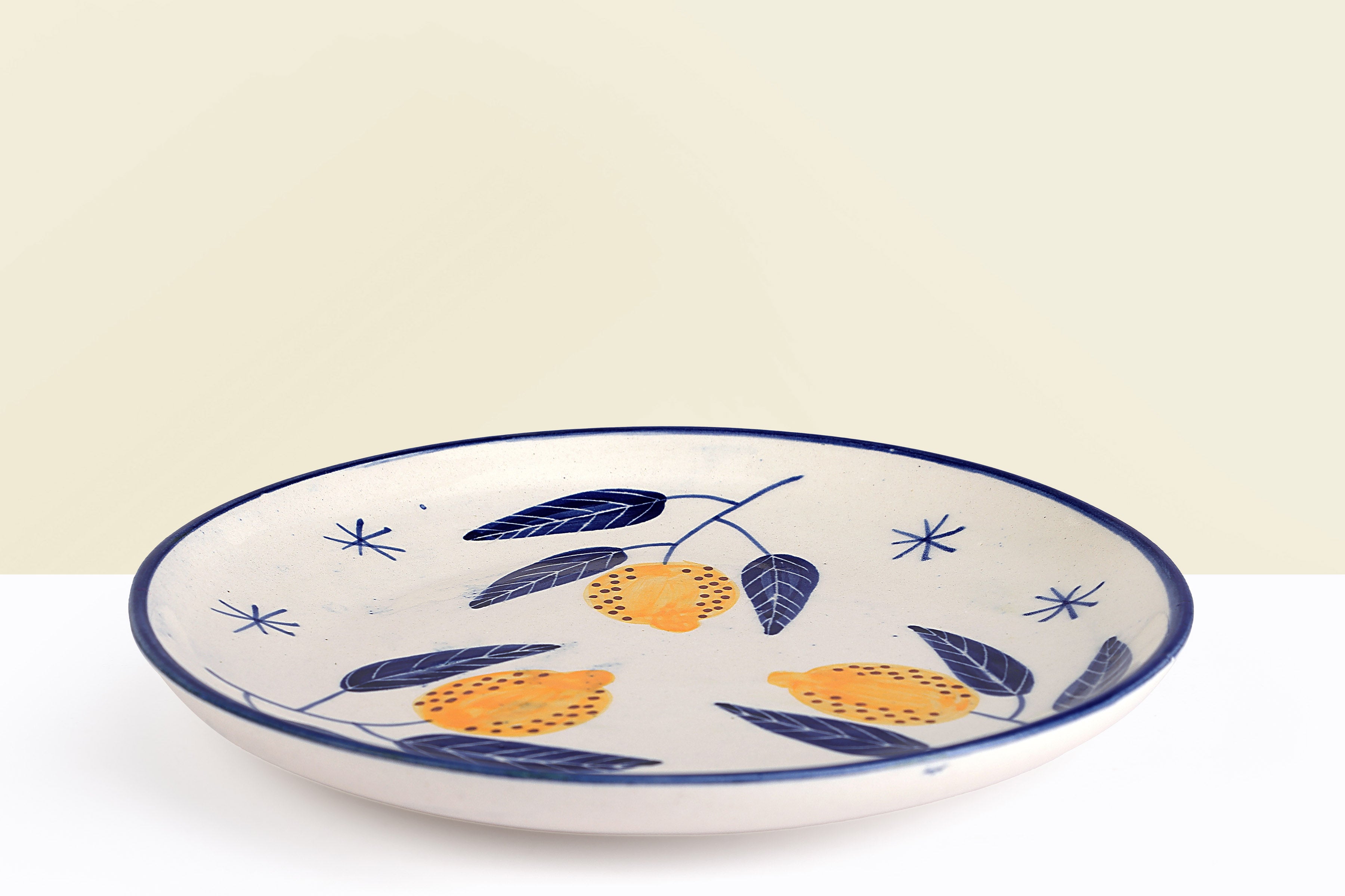 Italian lemon plate, 7x1 Inches (Set of 2)