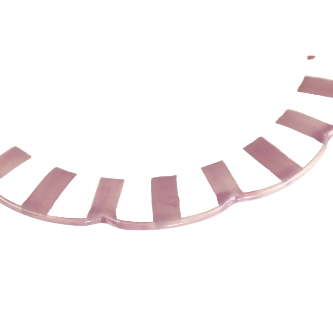Ceramic Stripe Dinner Plate, Purple - 10 x 10 x 1.25 Inches