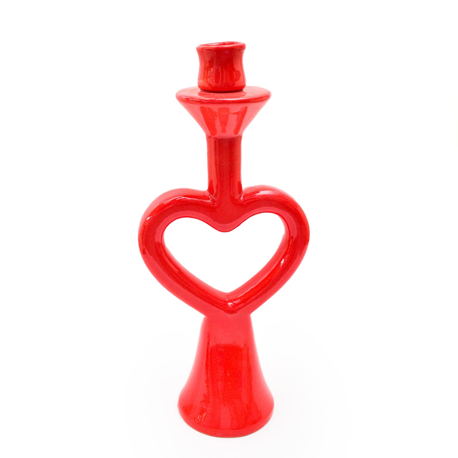 Red Heart Candle Holder , 12 x 5 Inches