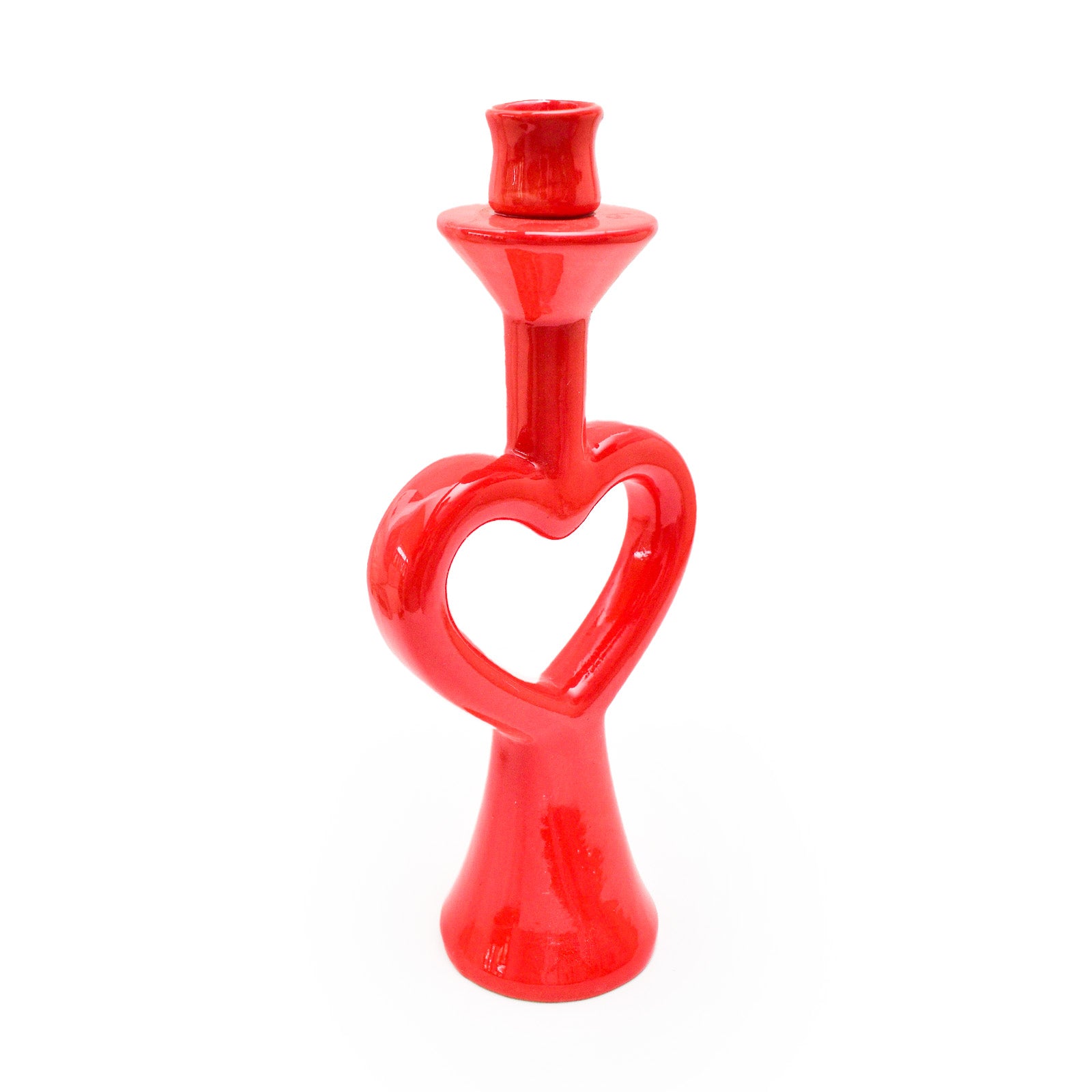 Red Heart Candle Holder , 12 x 5 Inches