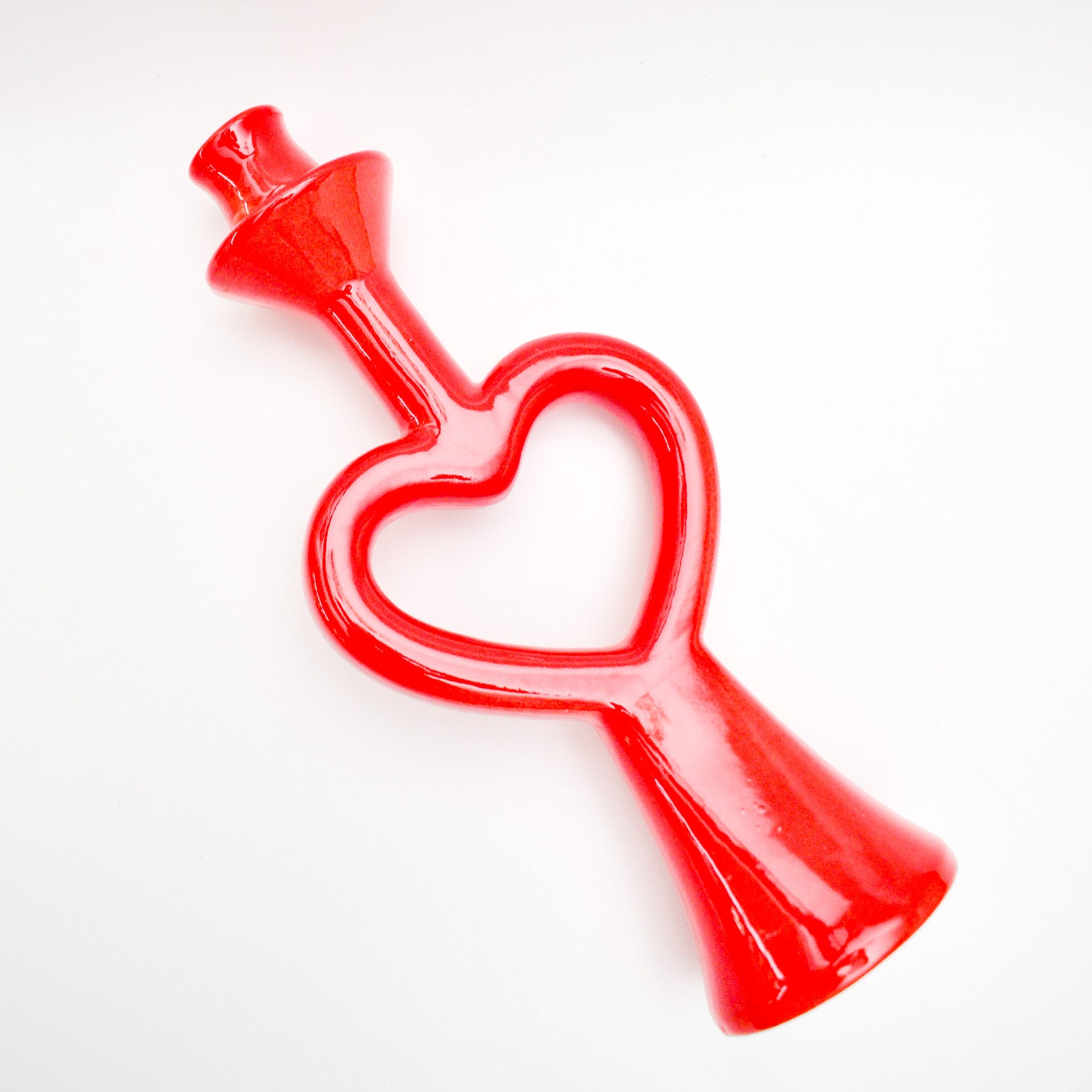 Red Heart Candle Holder , 12 x 5 Inches