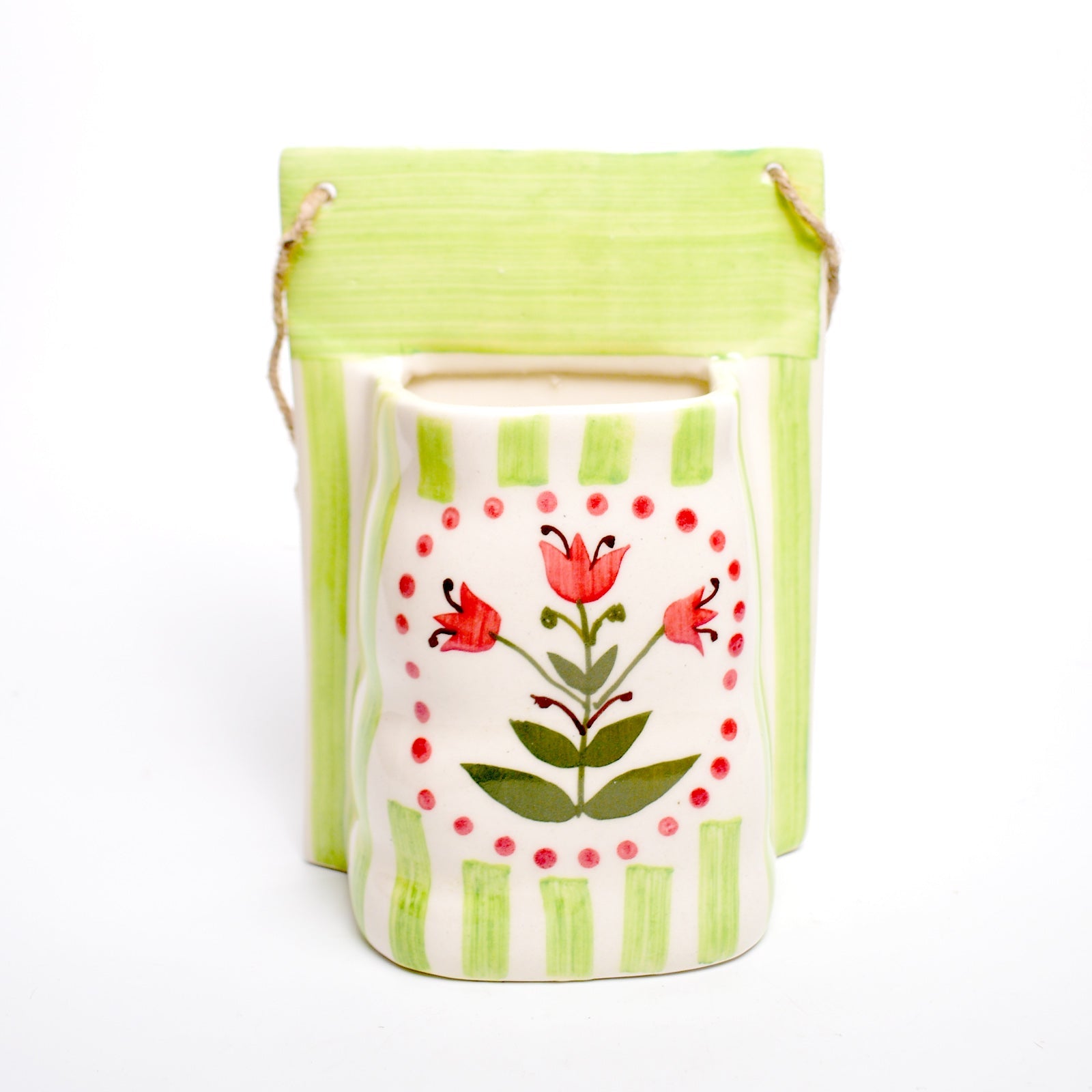 Green Garden Bloom Ceramic Wall Planter