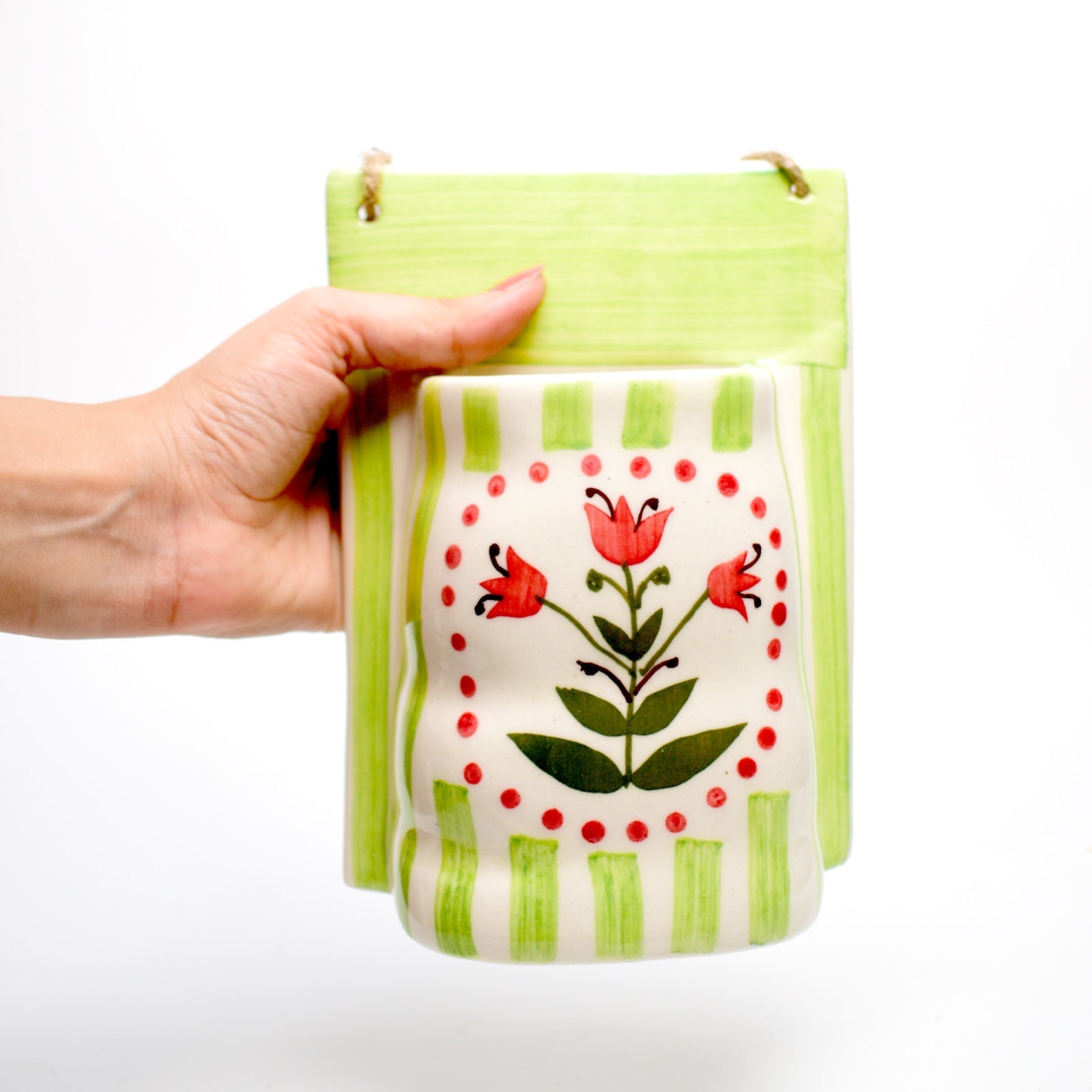 Green Garden Bloom Ceramic Wall Planter