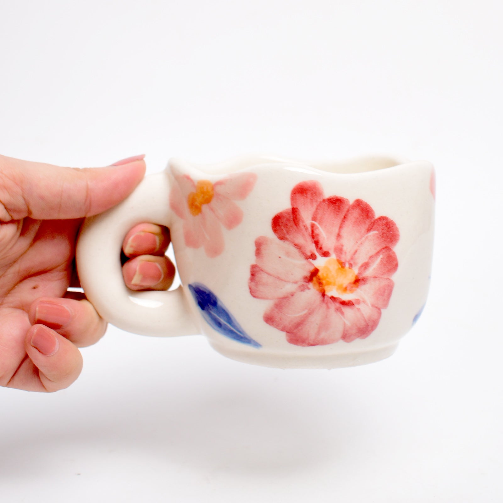 Floral Blossom Hand-Painted Ceramic Mug