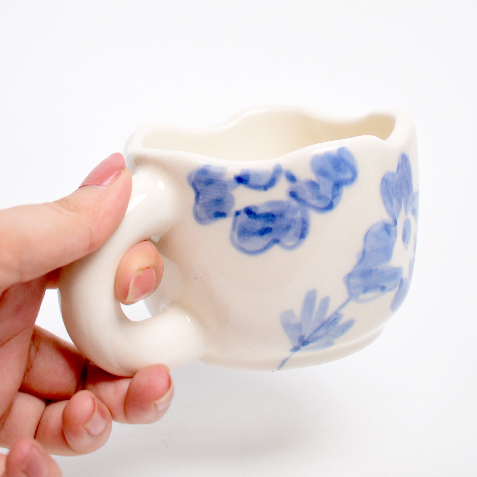 Blue Blossom Hand-Painted Ceramic Mug