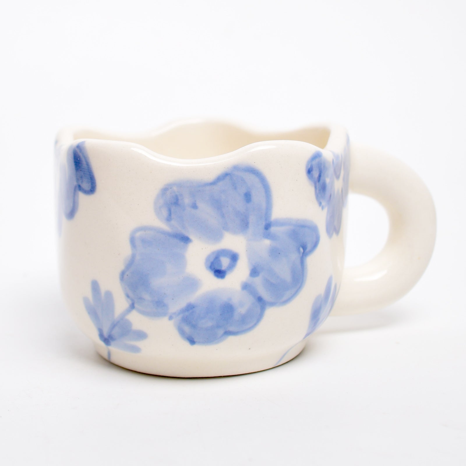 Blue Blossom Hand-Painted Ceramic Mug