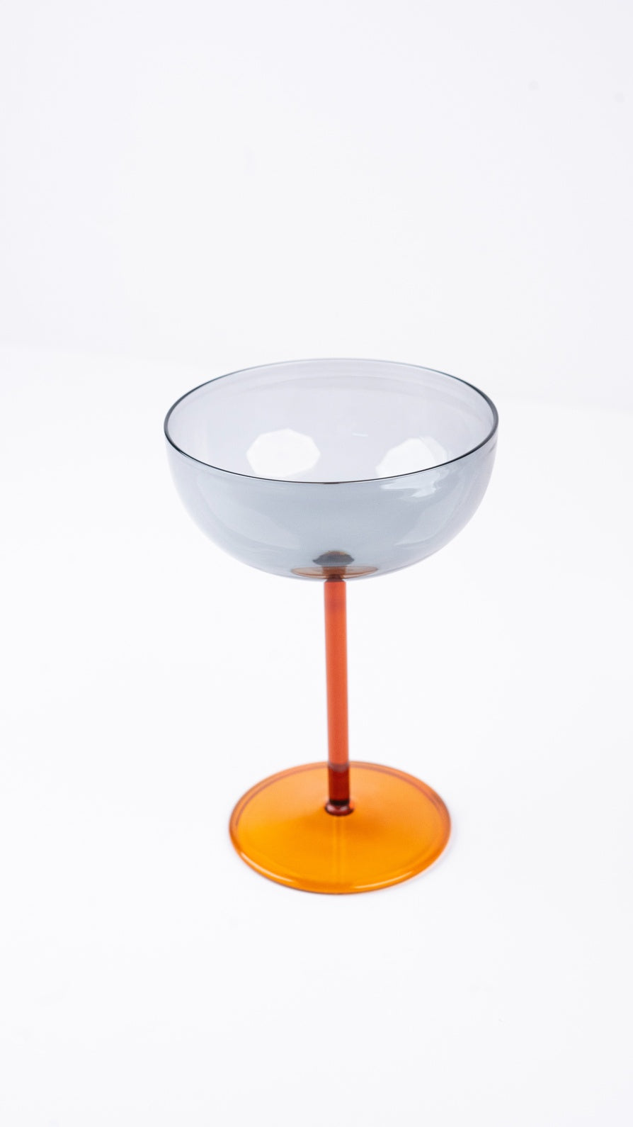 Amber Stemmed Cocktail Glass , 6.3 x 4.3 Inches (Set of 4)