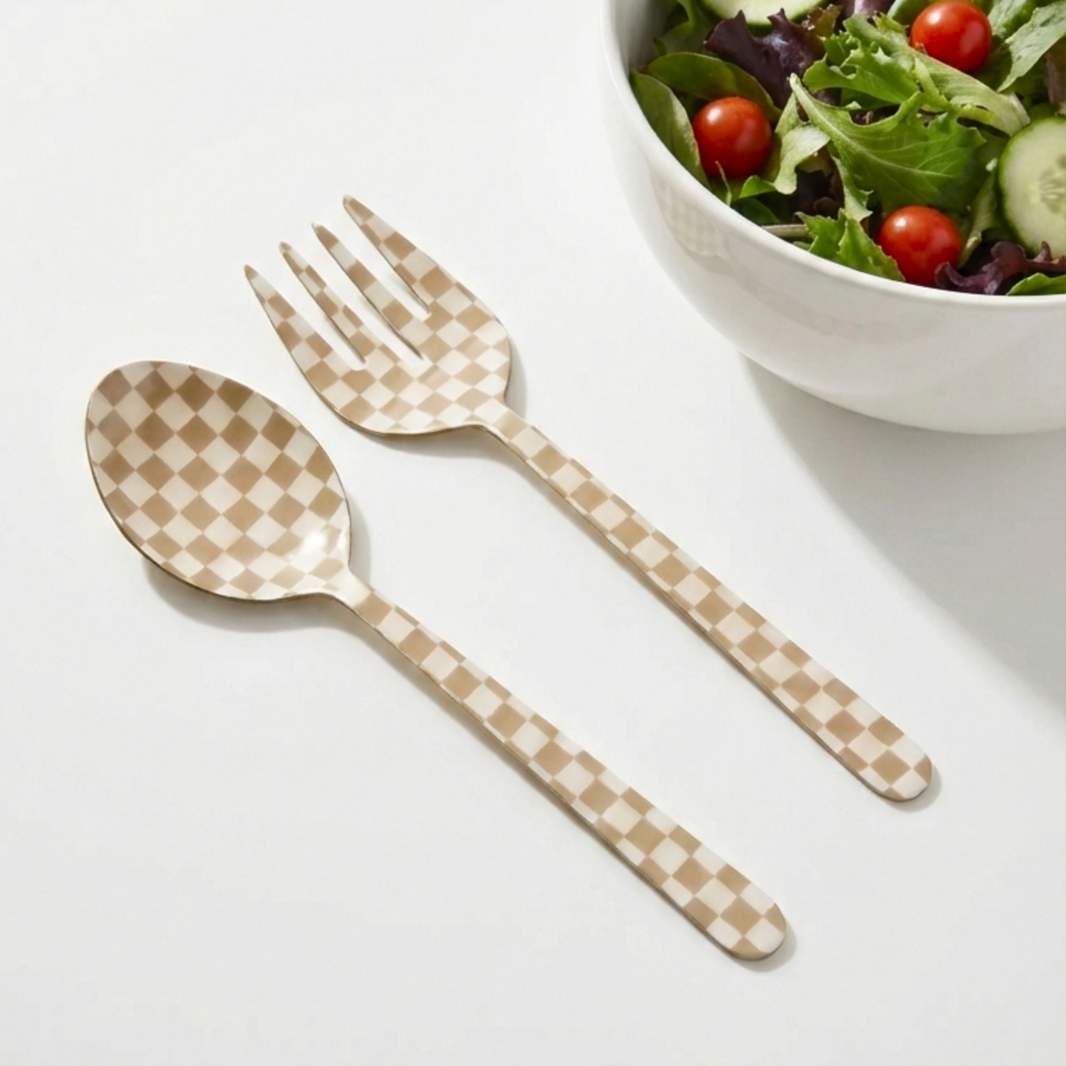 Peach Enamel Serving Spoons (Set of 2) - 11 x 2.5 Inches