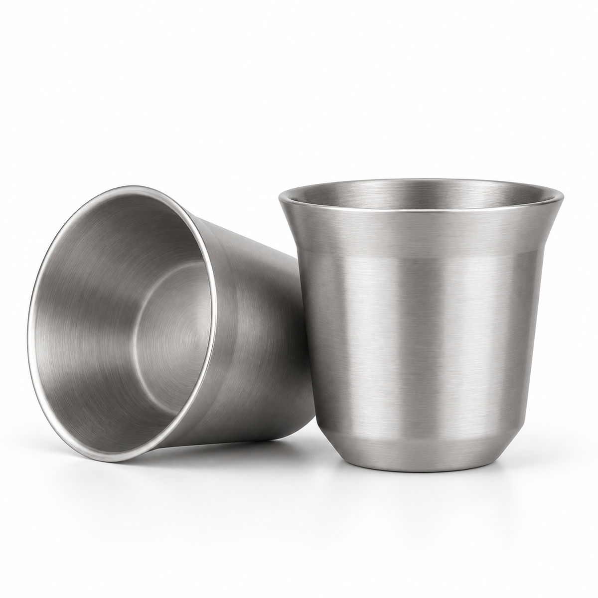 Double Wall Espresso Cup Set Of 6 - handmade stainless steel