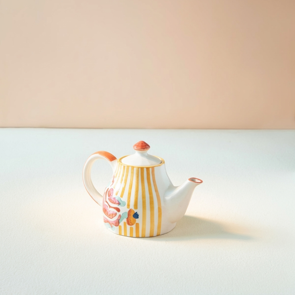 Rose Ceramic Tea Pot - 10x6 Inches