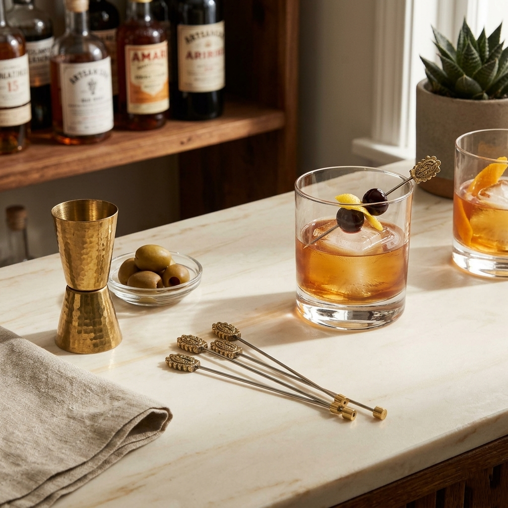 Mahogany Pod Stirrer (Set of 4) 1x1x7.5 Inches