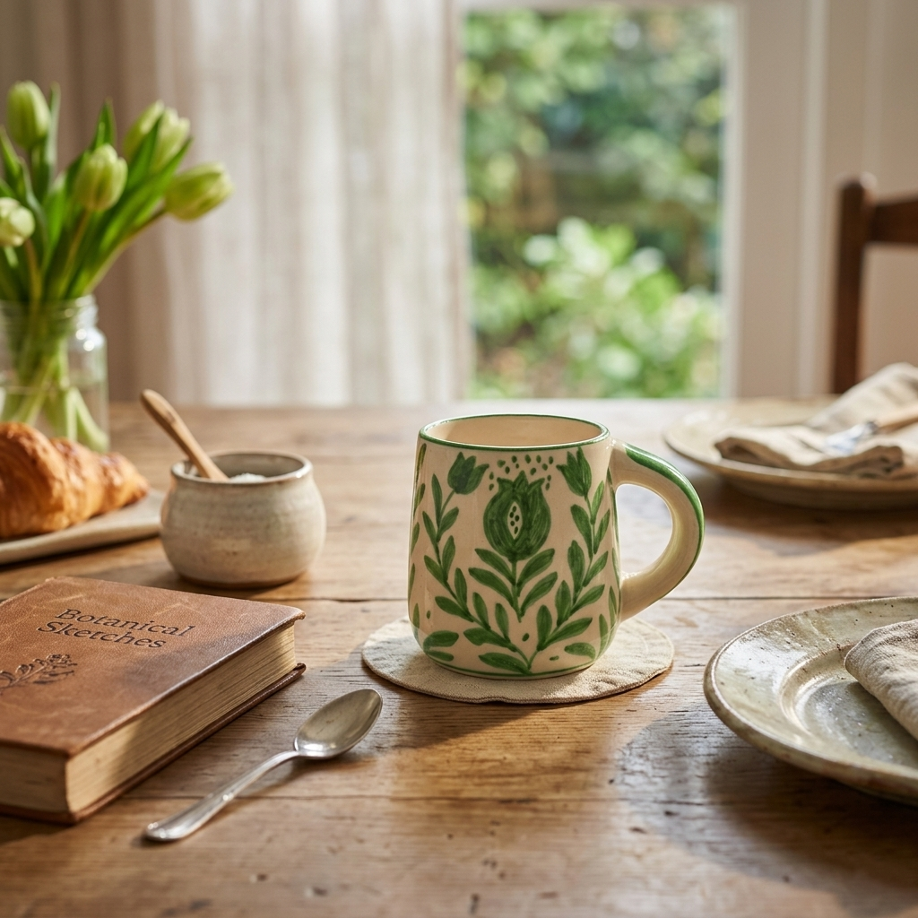 Green Anaar Coffee Mug- , 3.5 X 3 Inches (Set of 4)
