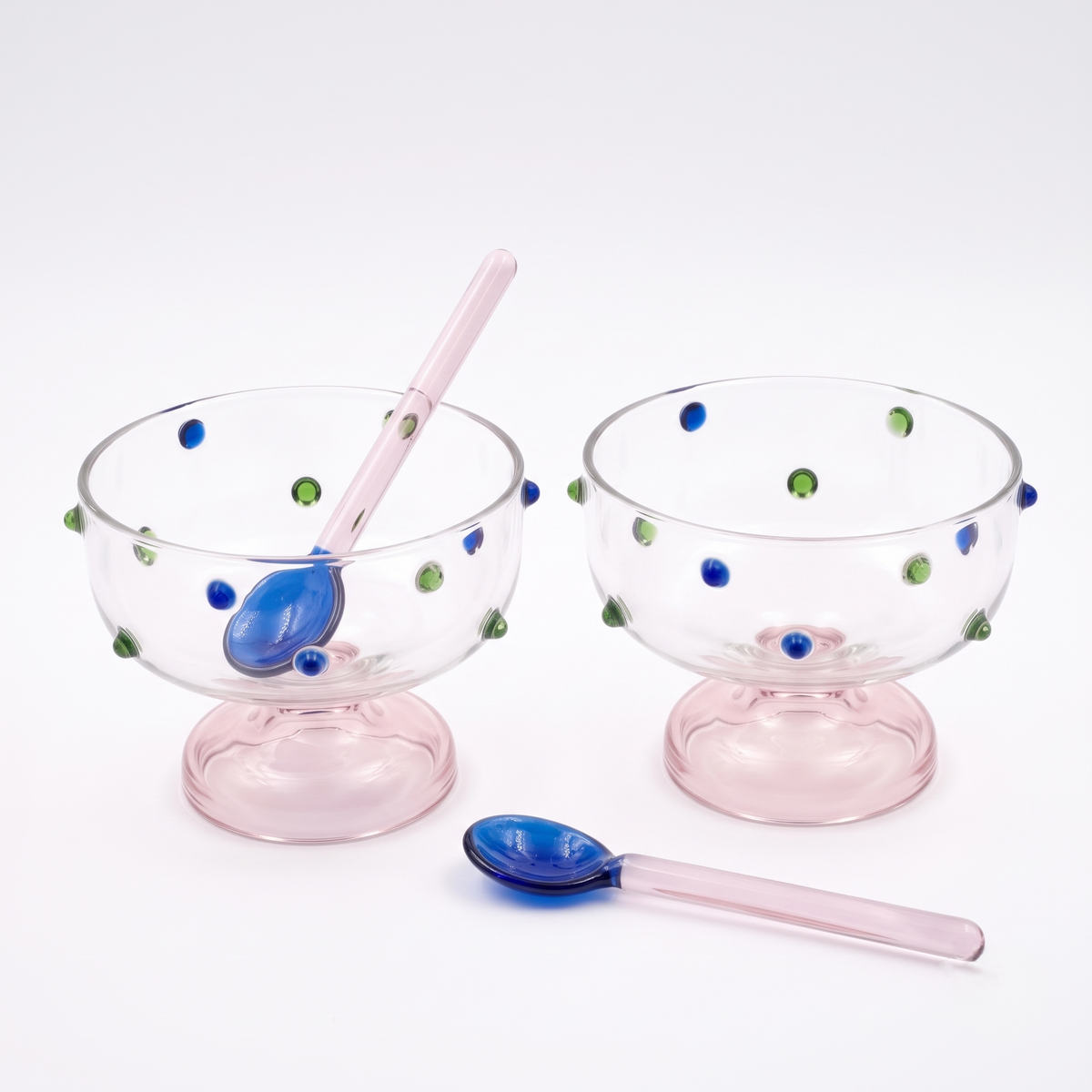 Dessert Glass & Spoon Duo Set | Handblown Borosilicate Glass