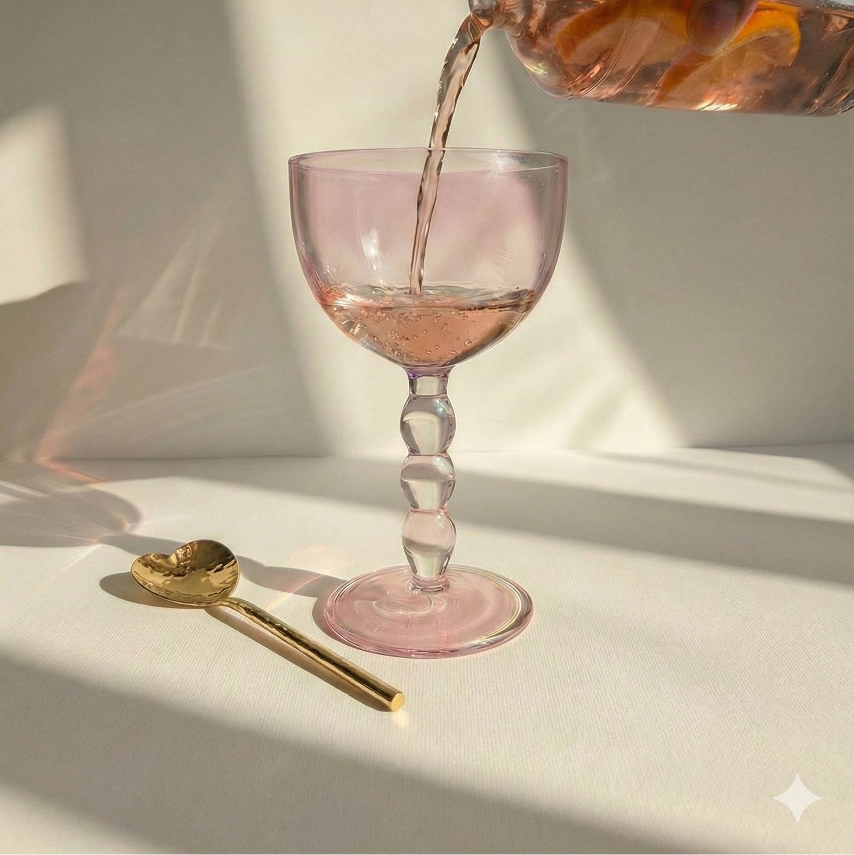 Heart-Shaped Brass Cocktail Spoons-(Set of 4) 4.5x1.5 Inches