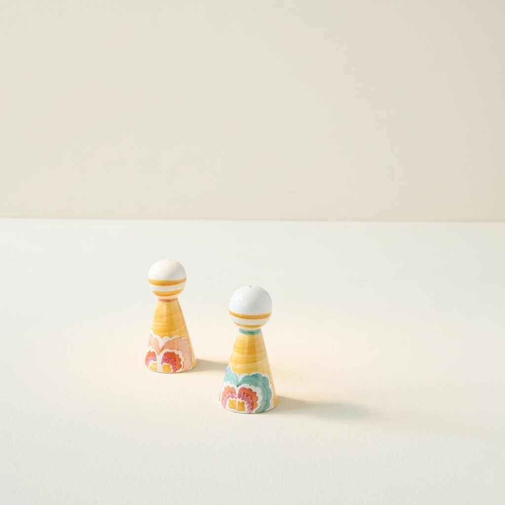 Rose Ceramic Salt And Pepper Shaker (Set Of 2) - 2x2x4.3 Inches