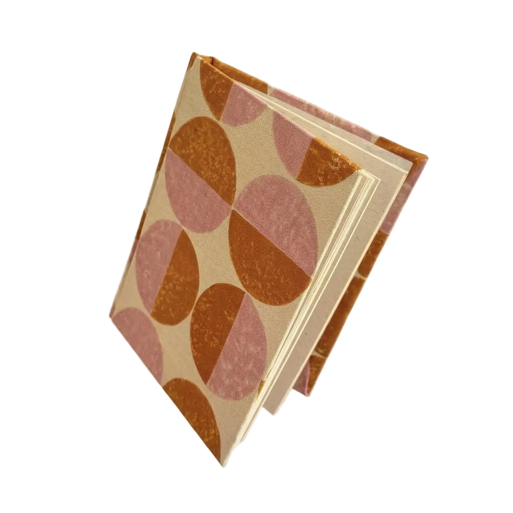 Handmade Paper Journal Notebook, Orange & Pink - A5