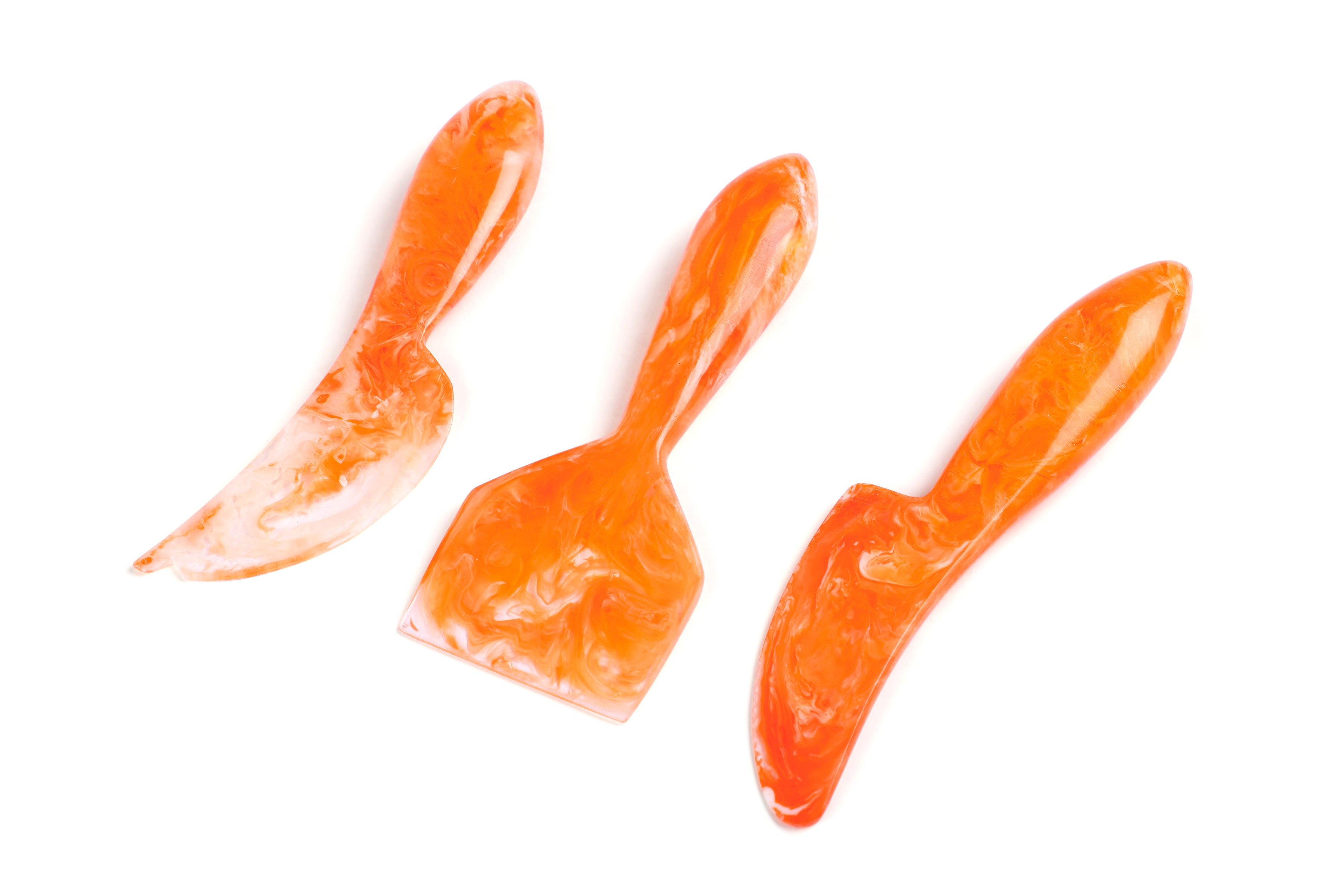 Resin Cheese Knife, Orange (Set of 3) - 6 Inches