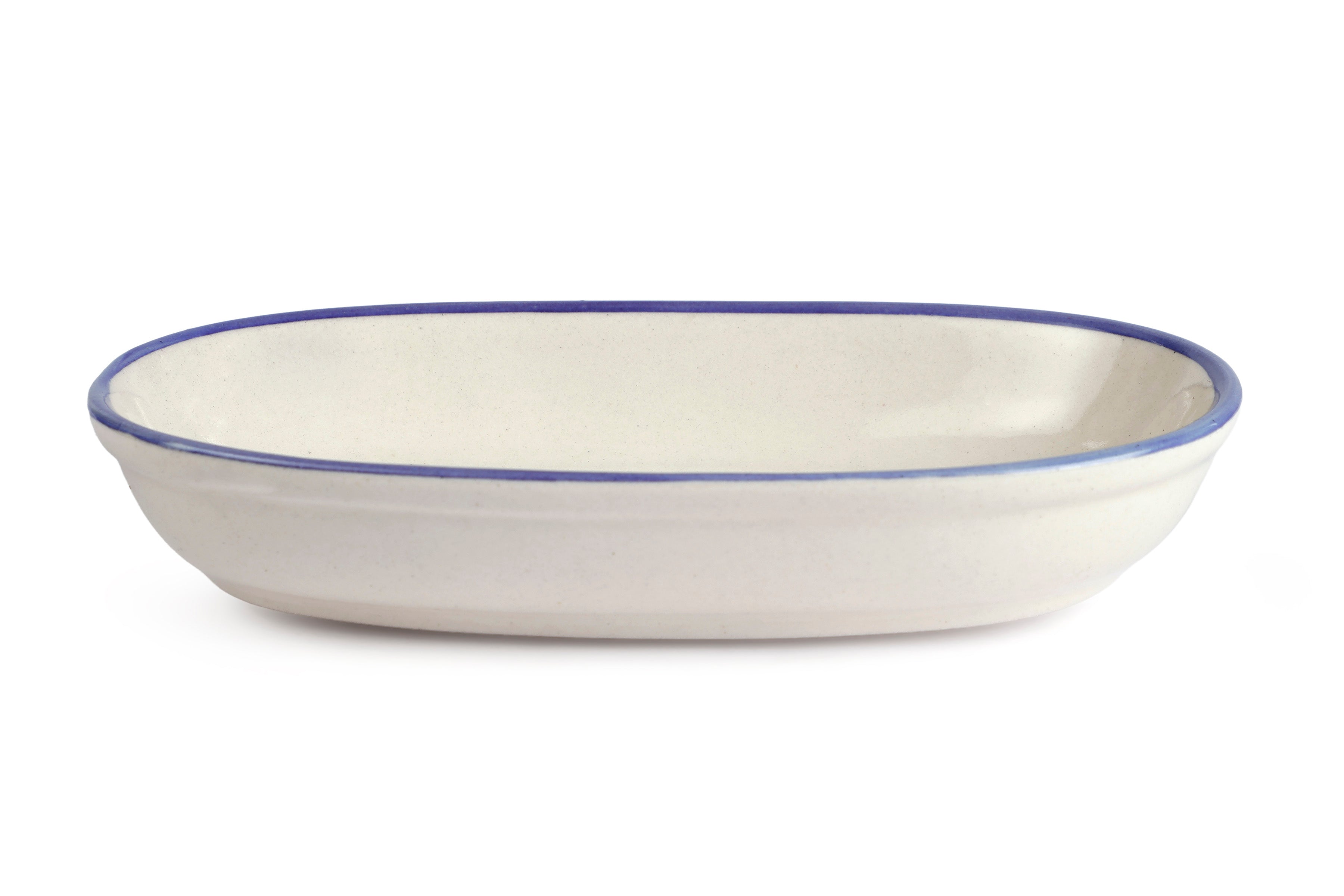 Handmade Ceramic Serving Bowl - Blue Bell , 1.5 x 8 x 4 Inches - Set of 4