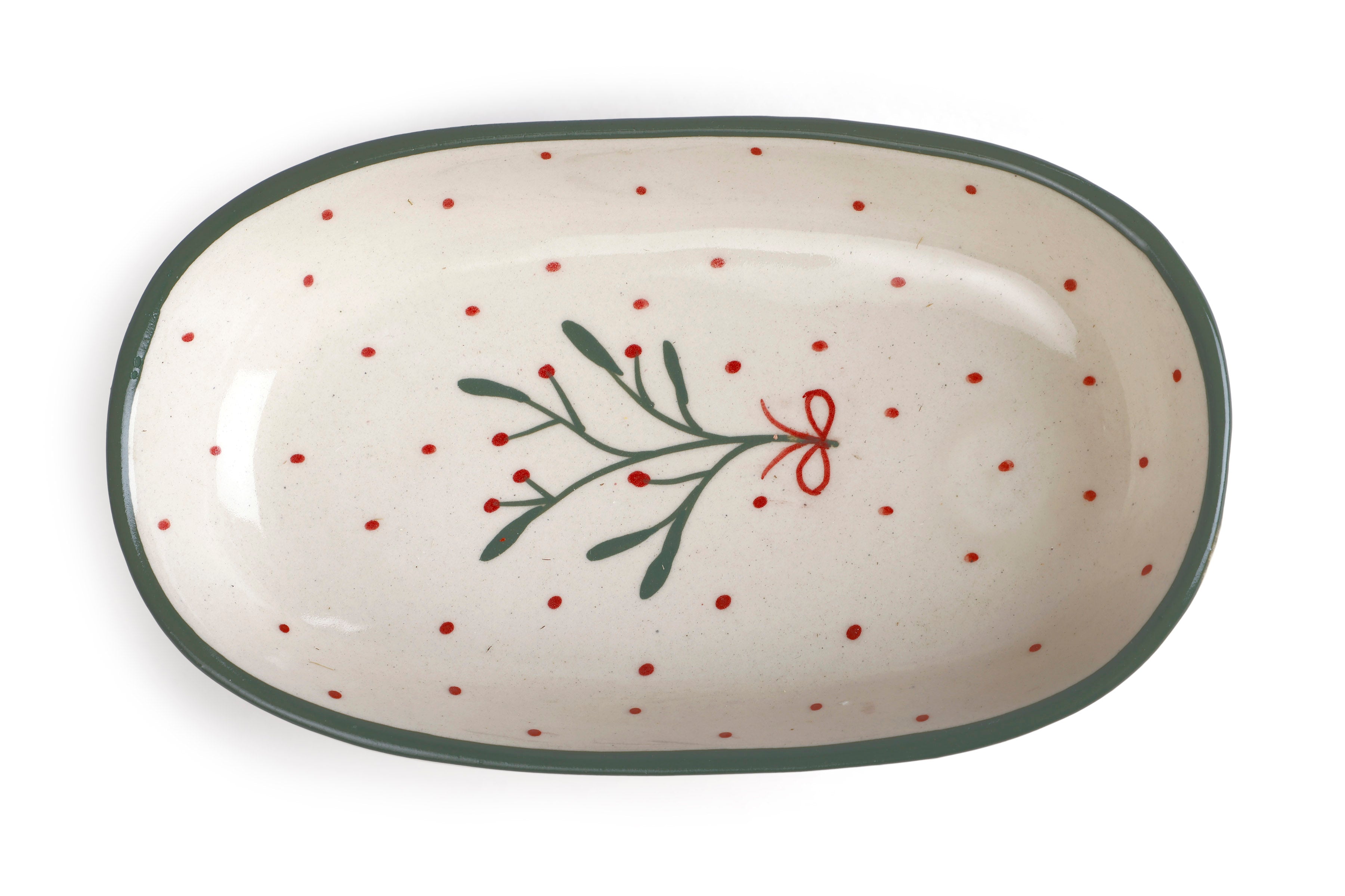 Handmade Ceramic Serving Bowl - Mist , 1.5 x 8 x 4 Inches - Set of 4