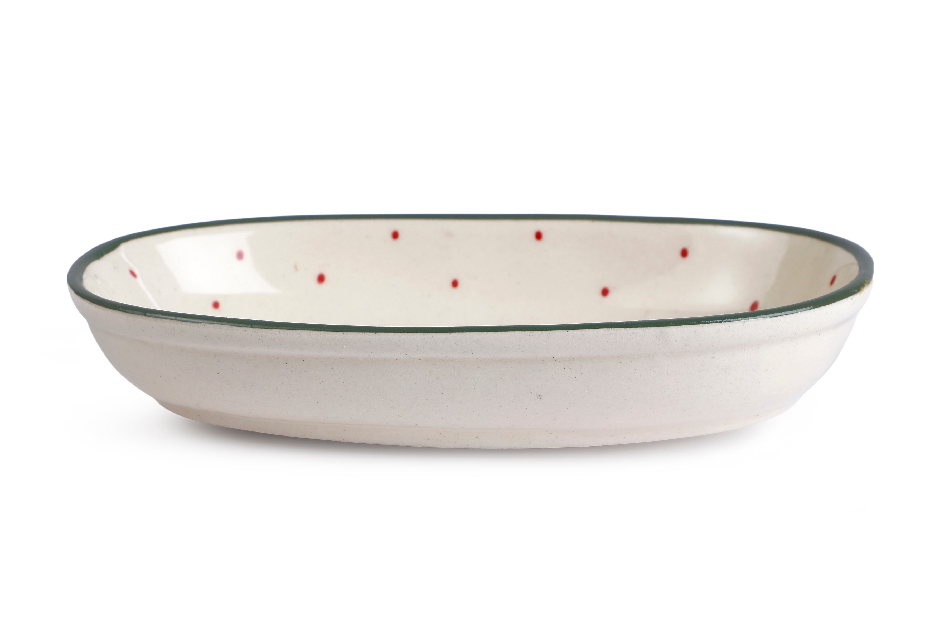 Handmade Ceramic Serving Bowl - Mist , 1.5 x 8 x 4 Inches - Set of 4