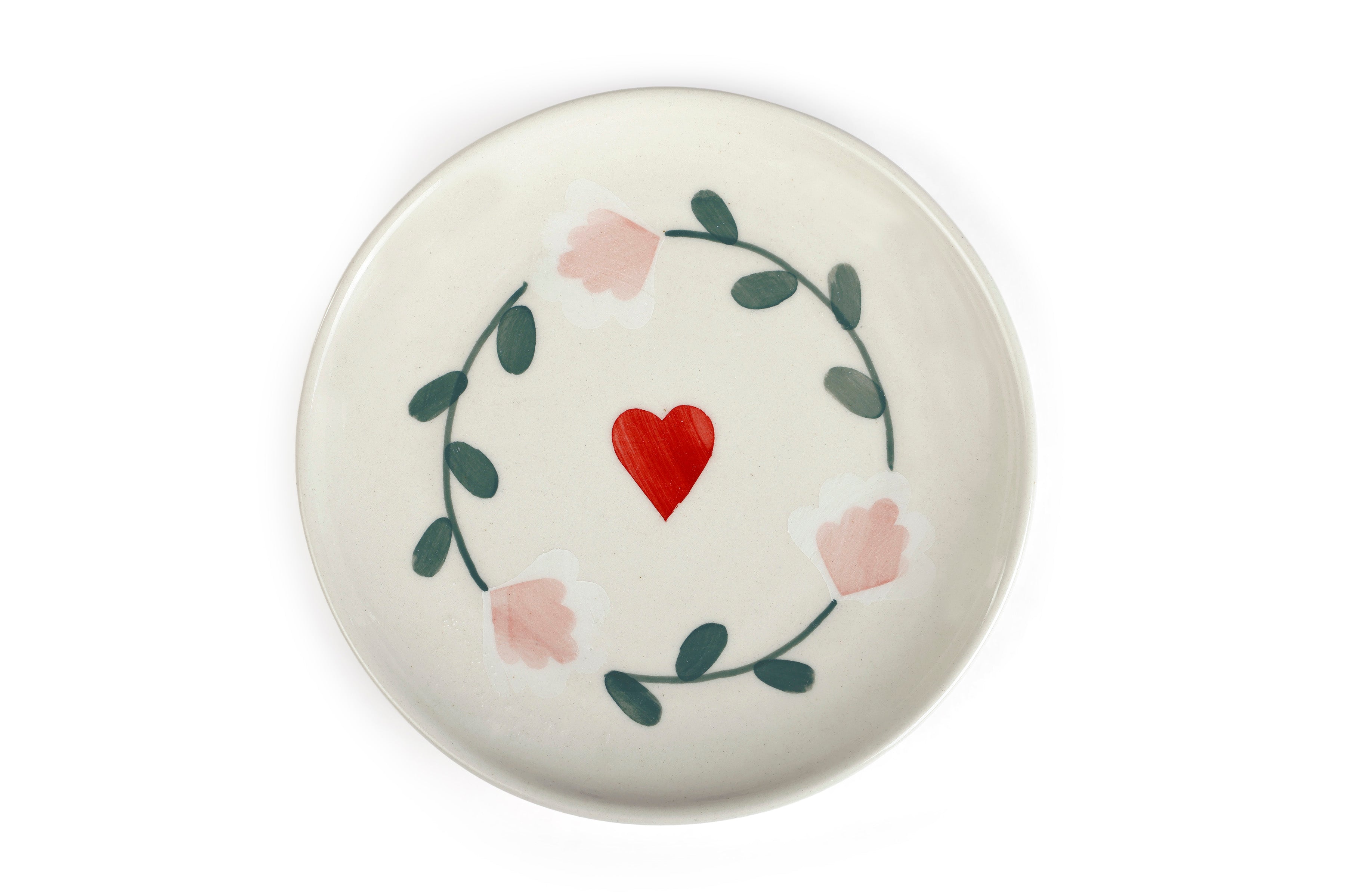 Ceramic Dessert Plates - Amour Petal , 7 Inches - Set of 4