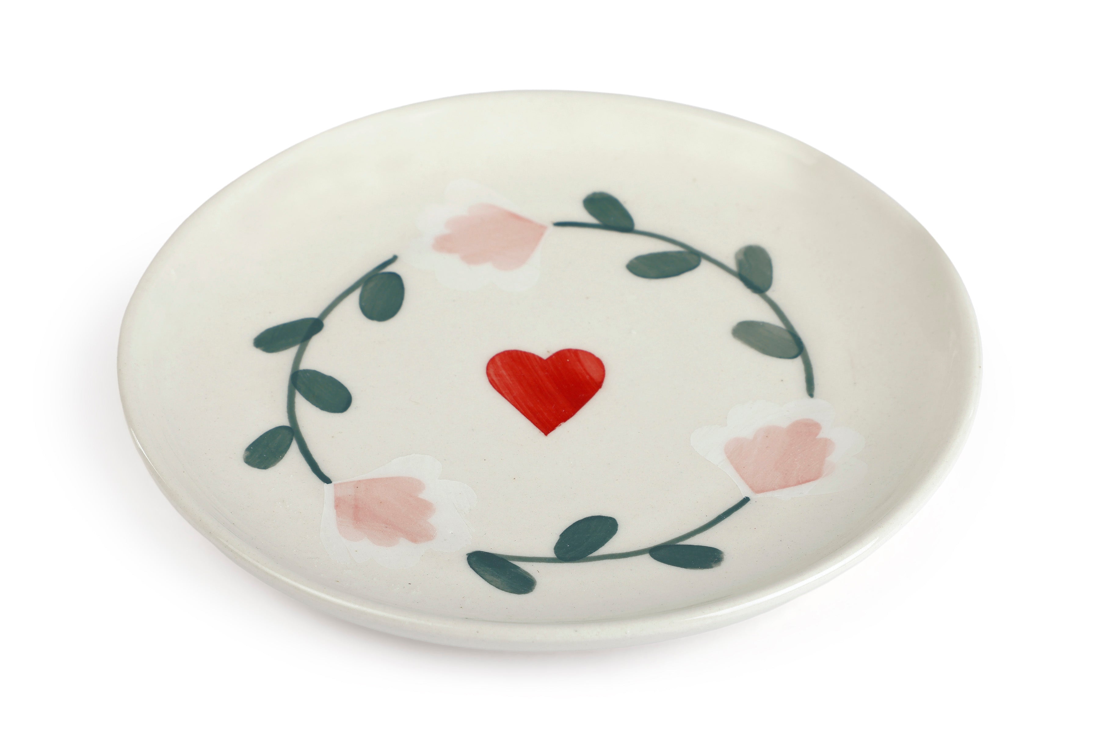 Ceramic Dessert Plates - Amour Petal , 7 Inches - Set of 4