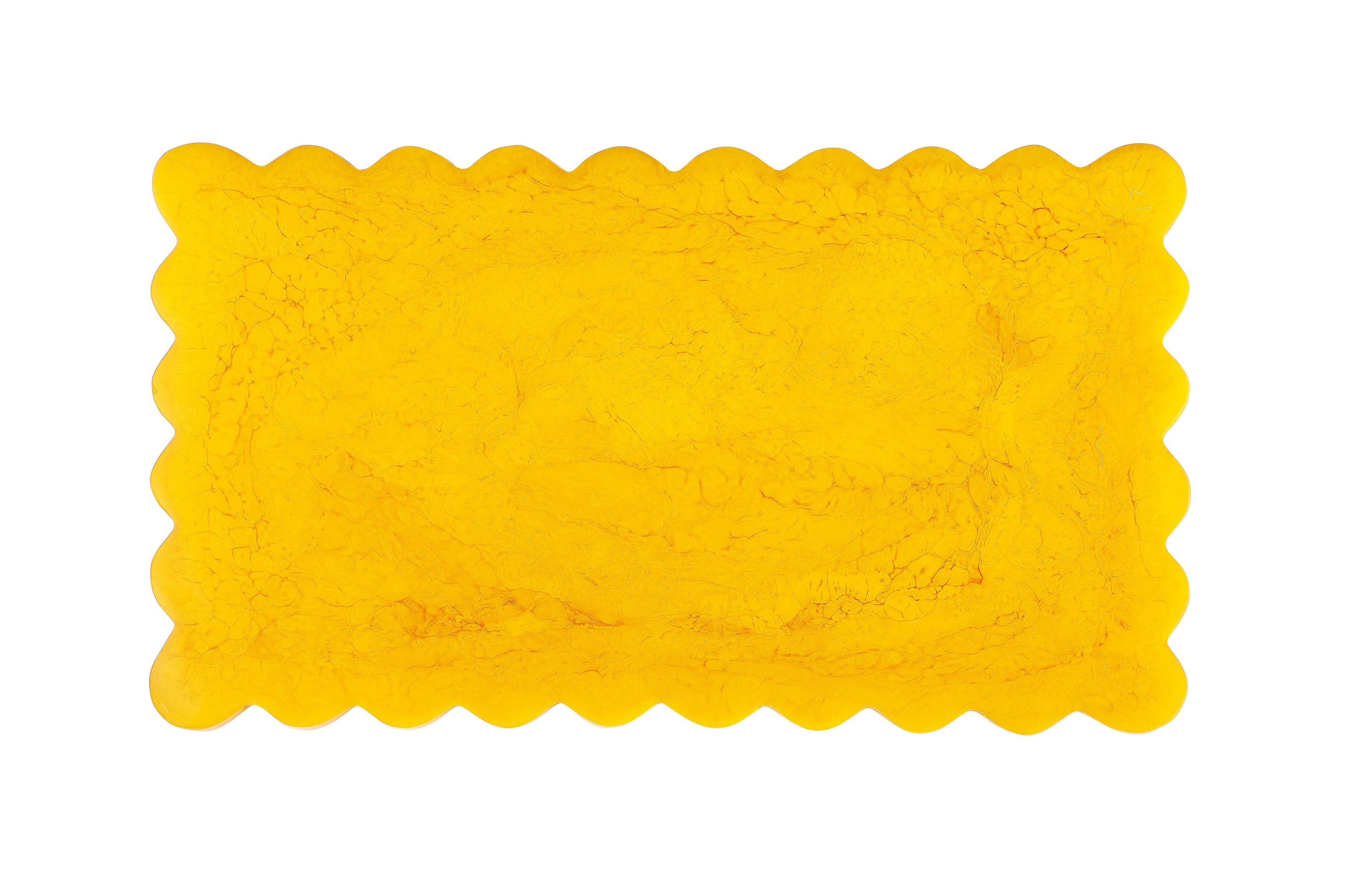Scallop Rectangular Resin Cheese Board – Mustard , 14 Inches
