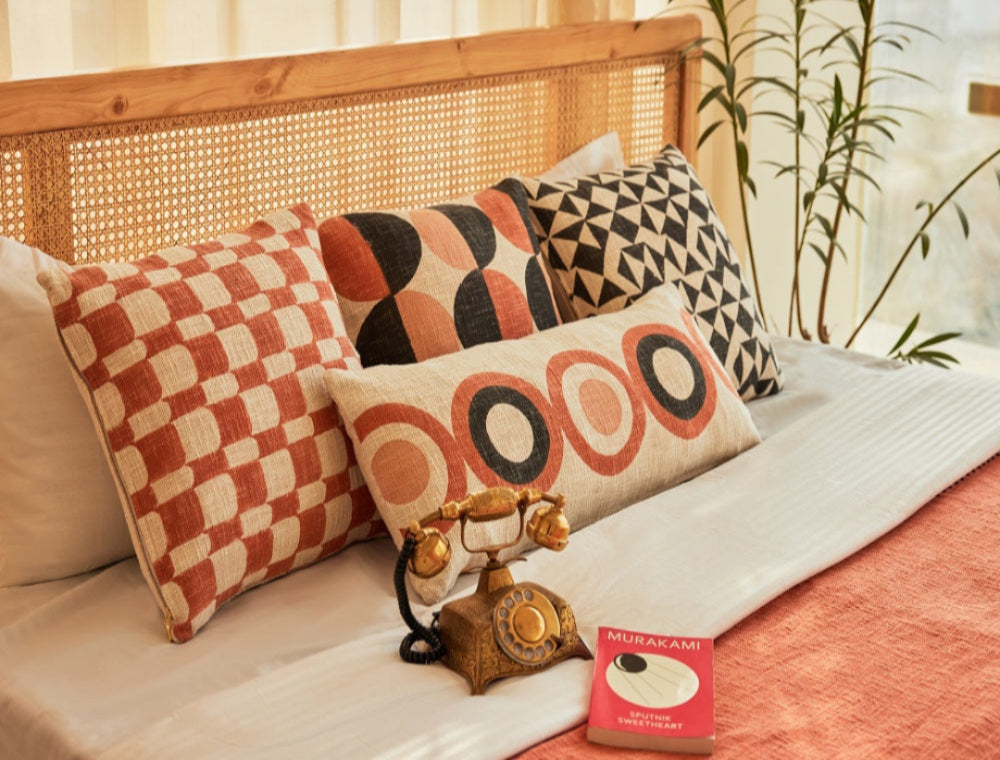 Aakar Circle Lumbar Pillow | 12x30 | CUSHION COVER ONLY