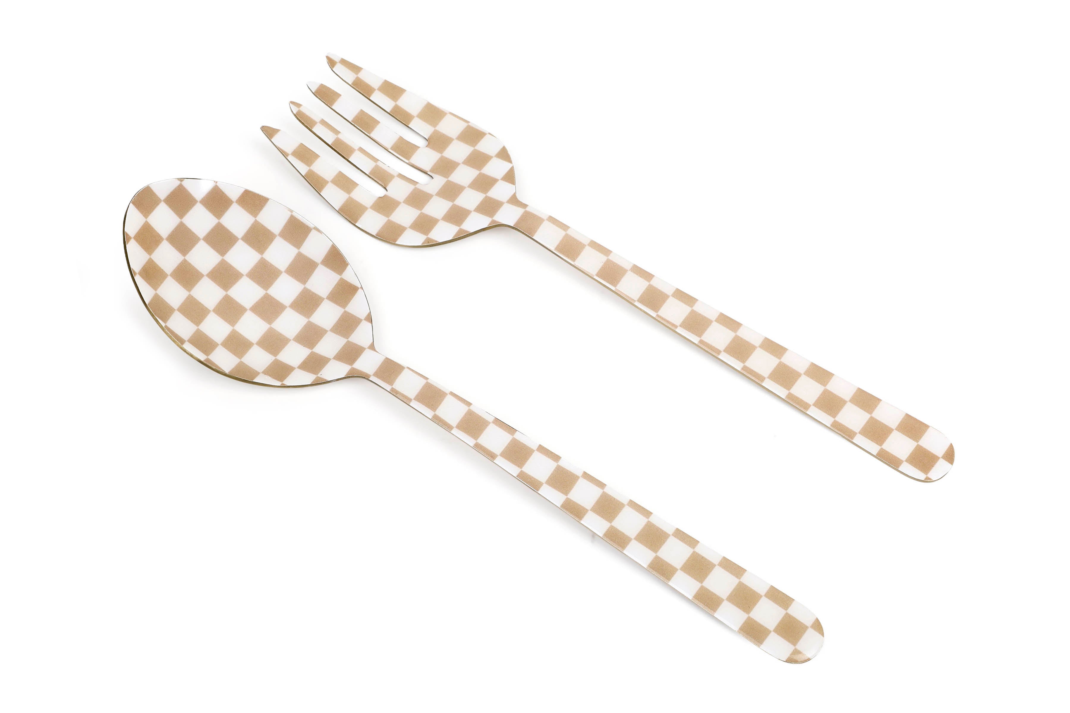 Peach Enamel Serving Spoons (Set of 2) - 11 x 2.5 Inches