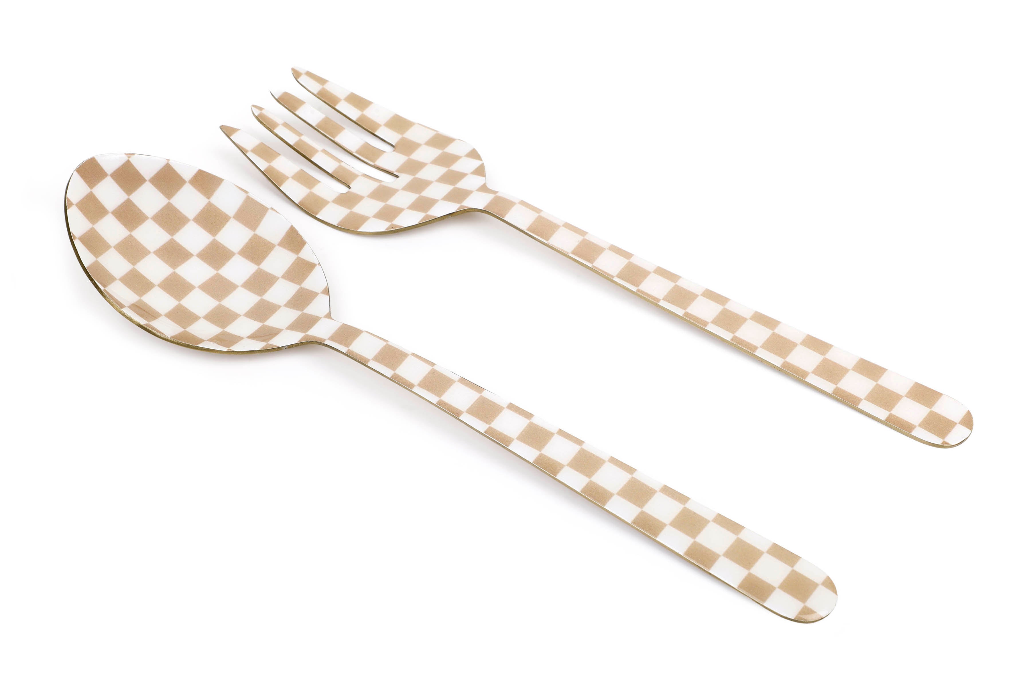 Peach Enamel Serving Spoons (Set of 2) - 11 x 2.5 Inches
